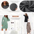 thumbnail image 3 of SUNBS Women Hoodies Dress Hooded Sweatshirts Dress Casual Long Sleeve Tunic Tops Oversized Cloths with Pocket, 3 of 8