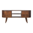 thumbnail image 1 of Artisan Furniture Solid Wood Chestnut Rounded Entertainment Unit, 1 of 9
