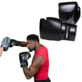 thumbnail image 1 of GoZone 16oz Pro-Style Boxing Gloves – Black/Grey, 1 of 7
