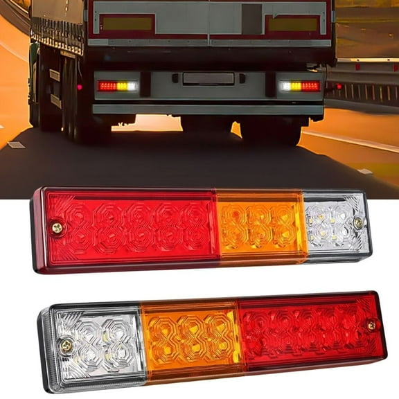 Waywe 20 LED Trailer Light Kit 2PCS Running Stop Brake Turn Signals Reverse Tail Lights Studs Mounted Waterproof For 10-30v Truck RV UTV Camper Van Boat