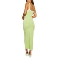 thumbnail image 6 of Musuos Women's Bodycon Long Dress Sleeveless Square Neck Contrast Color Tank Dress Summer Beachwear, 6 of 8