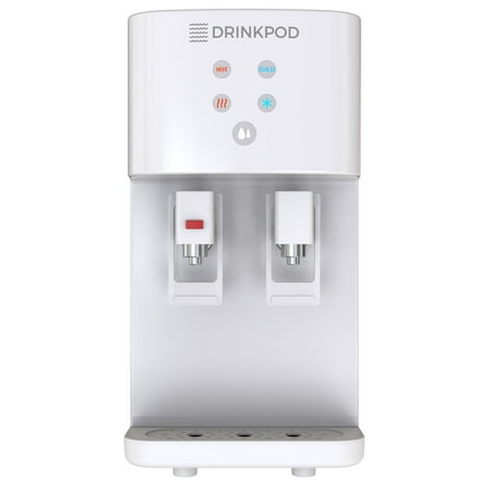 

Drinkpod 2000 Series Touchless Bottleless Hot & Cold Water Cooler Dispenser with 4 Stage Purification; Complete Installation Kit & Cafe Connect Model DP2000 Color; White