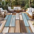 thumbnail image 2 of Blue Beige Brown Vintage Outdoor Rug for Patio/Deck/Porch, Non-Slip Large Area Rug 6 x 9 Ft, Retro Farmhouse Elegant Pastoral Indoor Outdoor Rugs Washable Area Rugs, Camping Rug Carpet Runner, 2 of 8