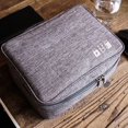 thumbnail image 4 of Bolsa organizadora de cables Bolsa de almacenamiento impermeable para dispositivos electrónicos portátiles grandes para llave USB Disco duro Cargador de tarjetas de memoria Gris Llave USB no incluida, 4 of 5