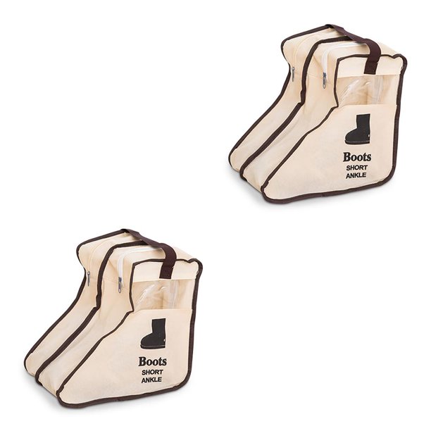 Ounissouiy Bolsa reutilizable para botas, almacenamiento con cremallera, protector de dormitorio debajo de la cama, suministros, bolsa a prueba de Beige S 2Conjunto
