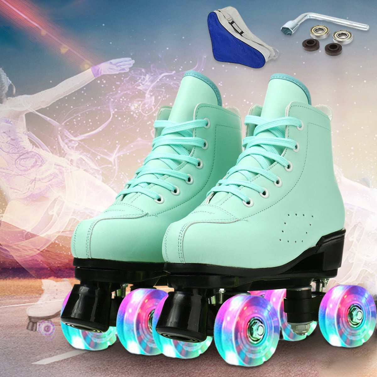 Women Roller Skates Classic Hightop for Adult Skating FourWheel