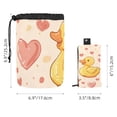 thumbnail image 5 of PhooArto Large Barrel Drawstring Makeup Bag, Cartoon Duck Love Hearts Pattern Travel Cosmetic Bag Portable Make Up Organizer Bag, 5 of 6