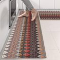 thumbnail image 2 of Kitchen Rugs Sets Of 2,Brown Boho Geometric Triangles and Rhombuses Pattern Anti Fatigue Kitchen Mat Rugs Non Slip Washable,Decorative Kitchen Floor Mats for Kitchen,Sink,Laundry,17"X47", 2 of 5