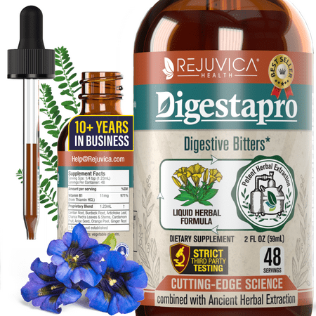 Rejuvica Health DigestaPro - Digestive Bitters Liquid Supplement - Gentian, Artichoke, & More!