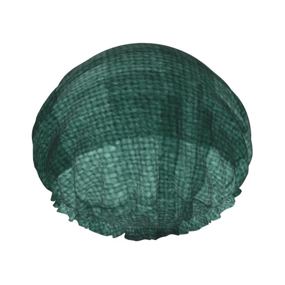 YFYANG Women's Double Waterproof Shower Cap, Vintage Green Plaid Reusable Hair Cap for All Hair Styles and Head Sizes