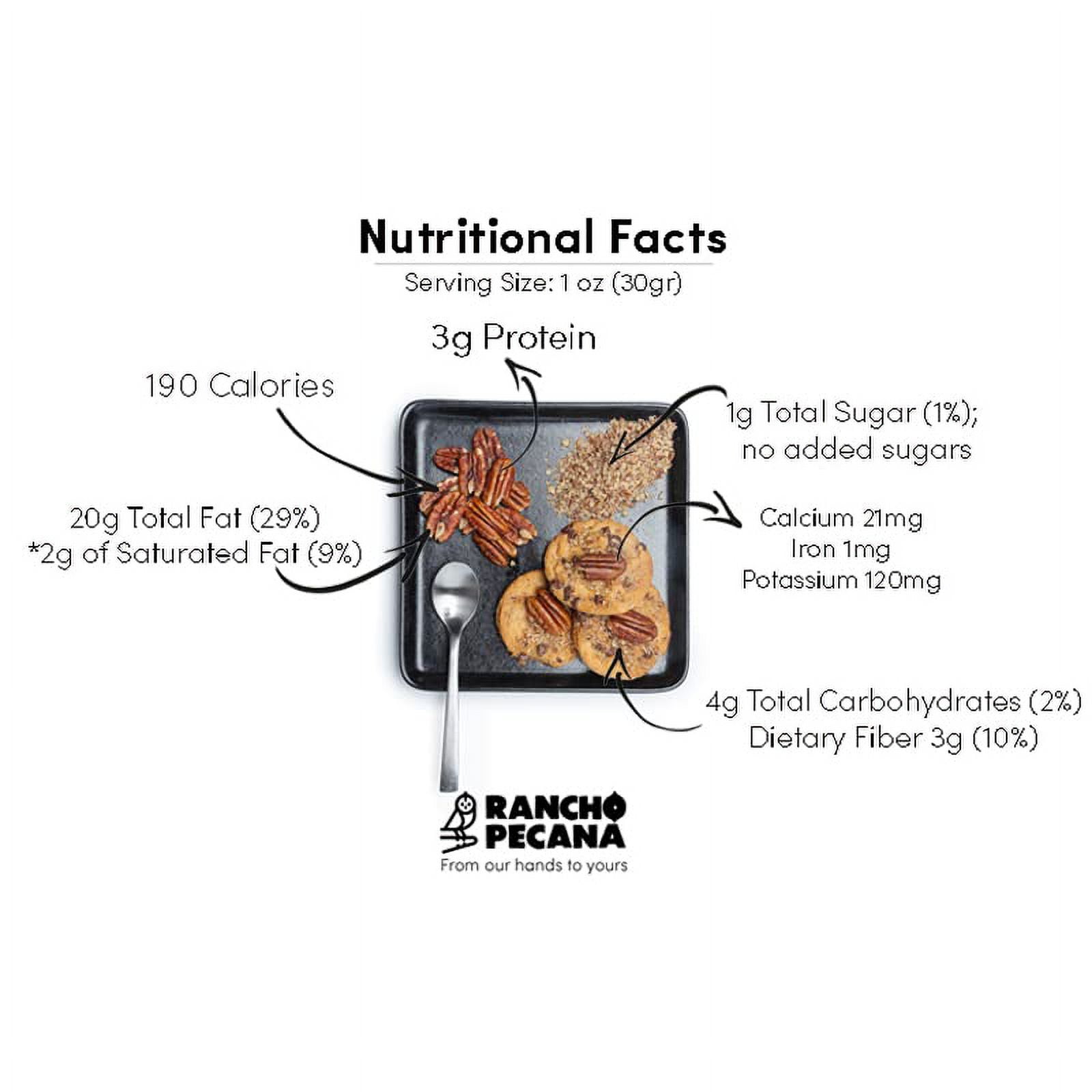 Rancho Pecana Premium Natural Pecan Halves 1.5 LB (24 Oz), Crispy Naturally Gluten-Free Pecan Nuts, Non-GMO, Grain-Free and Naturally Heart Healthy Pecans, Carefully Shelled