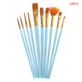 thumbnail image 1 of Juego de 10 pinceles de nailon para pintar, pinceles para óleo, acrílicos y acuarelas, suministros de arte profesionales, color azul, 1 of 5