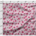 thumbnail image 2 of Soimoi Watercolor Fruit Printed, Cotton Satin Spandex, Sewing Fabric by The Yard 54 Inch Wide, Decorative Fabric for Dresses and Home Accents, Pink, 2 of 5