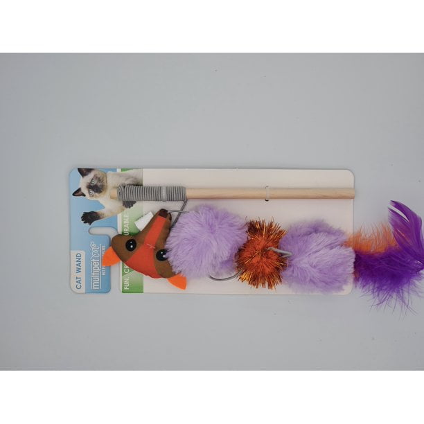 Multipet Wand Cat Toy Fox with Feathers