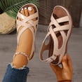 thumbnail image 6 of Flat Sandals for Women Comfortable: Adjustable Buckle Ankle Strap Strappy Sandals Dressy Casual, Summer Walking Shoes for Beach Travel, 6 of 9