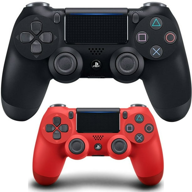 Sony Wireless Controller For Playstation 4 Black With Sony Dualshock 4 Wireless Magma Red Controller For Playstation 4 Walmart Com Walmart Com