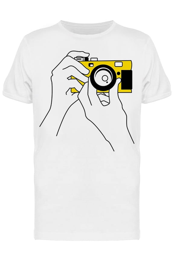 Taking A Photo Yellow Camera T-Shirt Men -Image by Shutterstock, Male Medium