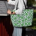 thumbnail image 4 of Wukai Leopard print St. Patrick's Day Print Zipper Bag,large Beach Tote Bag,Waterproof Sandproof Bag,Grocery and Picnic Tote Travel Bag, 4 of 5