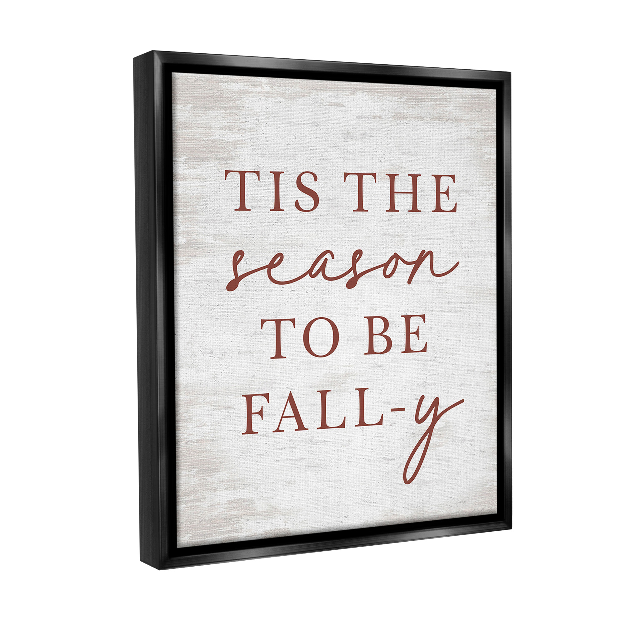 Stupell Industries Rustic Seasonal Fall Holiday Painting Black Floater Framed Canvas Art Print Wall Art, 25 x 31