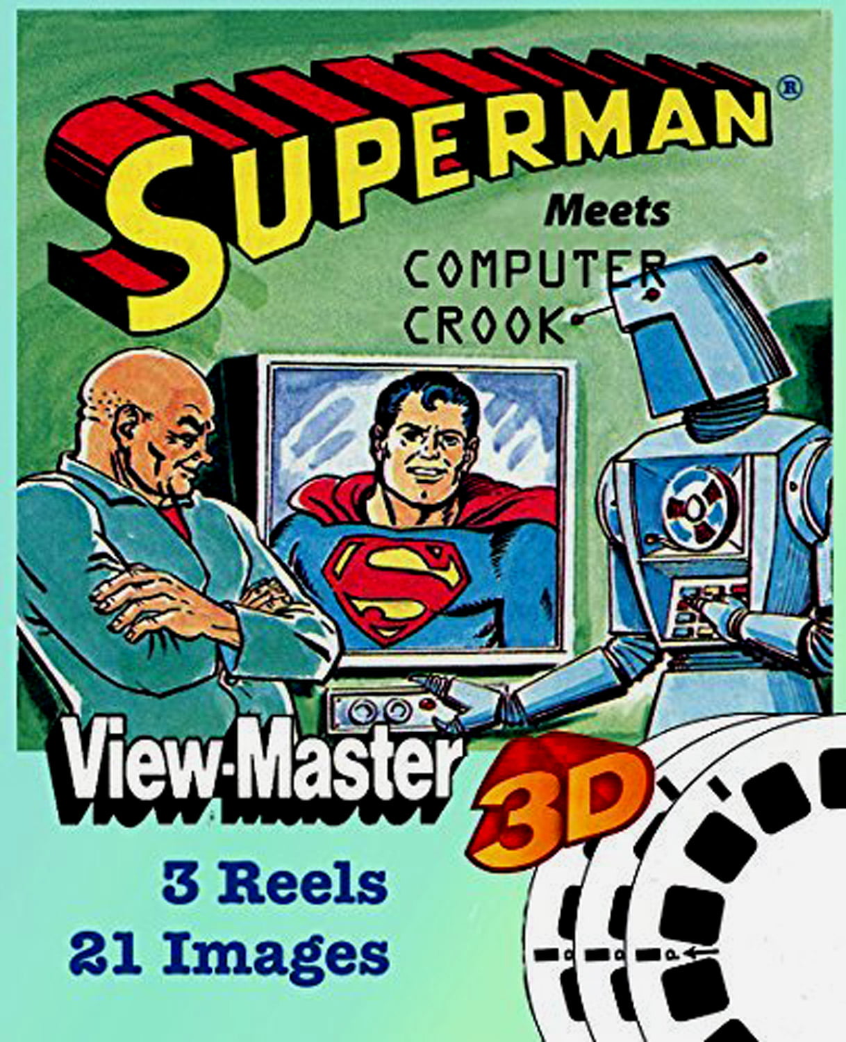 Superman ViewMaster 3 Reel Set 21 3D Images 