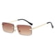 thumbnail image 1 of gradient tea Gafas de sol rectangulares de moda para mujer y hombre, gafas de sol pequeñas sin montura, gafas masculinas para mujer, gafas de sol, 1 of 5