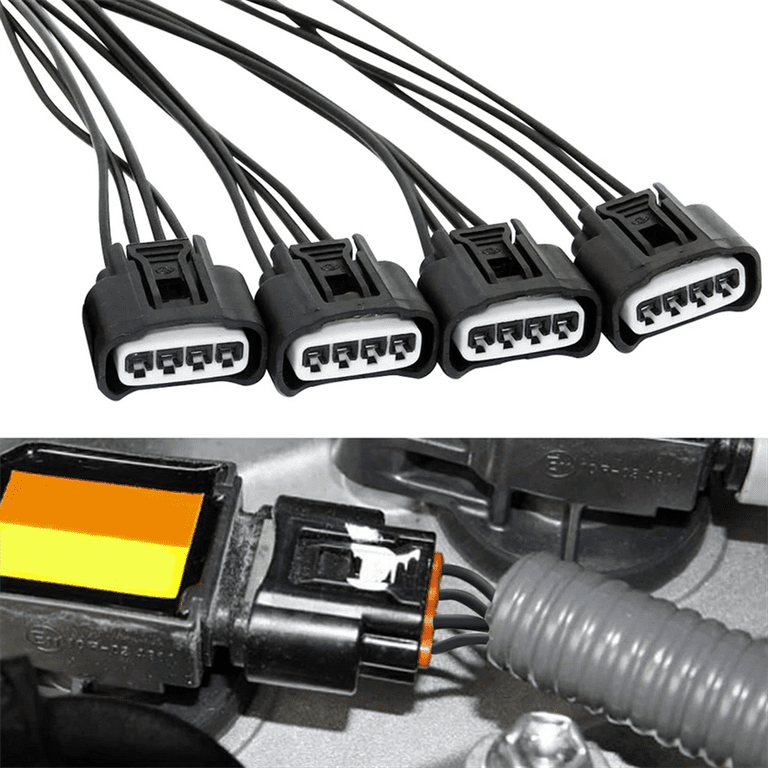 4-Piece Ignition Coil Connector Plug Harness Set For Toyota, Corolla, Matrix, Chevy Prizm