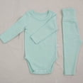 thumbnail image 2 of Tisuna Fall Outfit Set For Kids Boys Stretch Solid Color Long Sleeve Crewneck Romper And Pants 2 Pieces Outfit Set For Children Going Out Playwear Size 6-12 Months, 2 of 3
