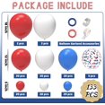 thumbnail image 2 of JOYYPOP 129pcs Red White and Blue Balloon Garland Arch Kit, Different Sizes 18 12 10 5 Inch Red White and Blue Balloons for 4th of July Independence Day Patriotic Anniversary Decorations, 2 of 9