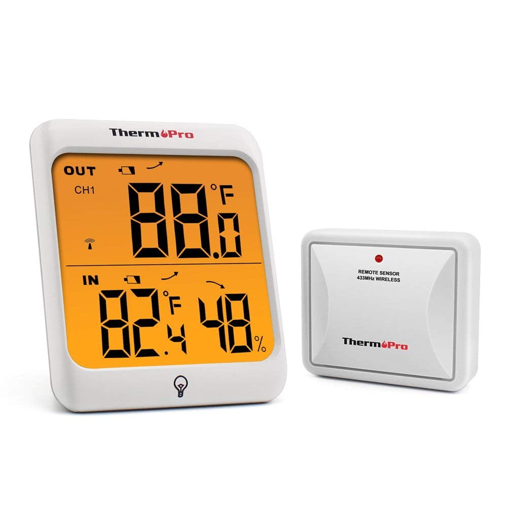 ThermoPro TP63BW Indoor Outdoor Thermometer Wireless Hygrometer, 500FT Inside  Outside Thermometer, Remote Temperature Monitor with Cold-Resistant Sensor, Outdoor  Thermometers for Patio Home Greenhouse 