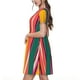 thumbnail image 2 of Balery Vertical Stripes Vestidos sueltos de manga corta para mujer, vestidos de verano 2025, vestidos casuales de corte A con vuelo., 2 of 6