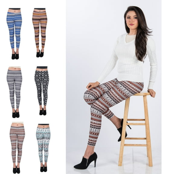 Women's Holiday Fashion Print Mid-Waist Full Length Yoga Leggings