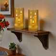 thumbnail image 3 of Debonair Flameless 3 Wicks LED Candles Set of 1 Acrylic Glass Pillars Battery Operated Flickering Candles for Home Decor Wedding Festival Cafe Restaurant Decor（5.9" x 2.7"）, 3 of 9