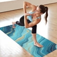 thumbnail image 6 of Blue Marble Gold Wave Pattern Hot Yoga Mat Towel Non Slip for Hot Yoga - Quick-Drying Yoga Mat Cover with 4 Corner Pockets with Travel Bag - Hot Yoga Towel Non Slip 70"x26", 6 of 6