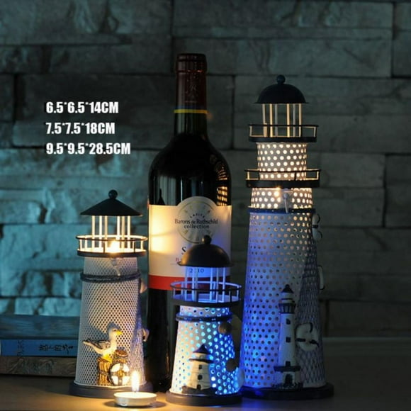 Final Clear Out! Led Iron Lighthouse Light Nautical Ocean Light Desk Ornament Home Room Desk Lamp Decor