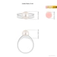 thumbnail image 5 of ANGARA Solitaire Freshwater Cultured Pearl Split Shank Ring in 14K White Gold for Women | June Birthstone, Birthday, Anniversary, Jewelry Gift for Women | Natural Pearl Ring, 5 of 8