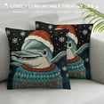 thumbnail image 3 of Costumes Dolphin Santa Claus Ugly Christmas Pattern X-Mas Holiday Throw Pillow, , Multicolor, 3 of 5