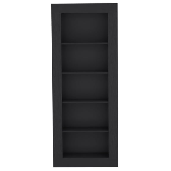Wray 5-Tier Bookcase in Black for Modern Home & Office Storage