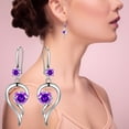 thumbnail image 2 of YUEHAO accessories Earrings Fashion Earrings Stainless Steel Round Earrings Women Creative Earrings Diamond Dangling Earrings For Women Purple, 2 of 5