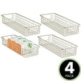 thumbnail image 2 of mDesign Shallow Metal Wire Basket for Organizing Storage Pantry - 4 Pack - Satin, 2 of 9