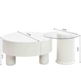 thumbnail image 4 of GZXS 2-Piece Round Nesting Table Set - Large MDF Table with Storage Drawer & Small Tempered Glass End Table, Space-Saving Design, Modern Living Room Furniture (Off White), 4 of 8