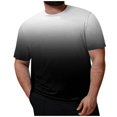 thumbnail image 2 of Cuoff Men's Large Size Loose Casual Gradient Short Sleeve Round Neck T-Shirt Top Black 4X, 2 of 5