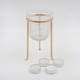 thumbnail image 6 of Hosley Gold Candle Stand with Crackle Glass Tealight LED Candle Holder – 7 Inch Fall & Holiday Decor, Mosaic Stained Glass Indoor Candle Holder, 6 of 12