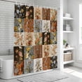 thumbnail image 5 of Floral Patchwork Shower Curtain Set - Standard 72" x 72" Washable Bathtub Curtain with 12 Hooks, Vintage Country Geometric Flower Waterproof Fabric Stall Shower Curtains for Bathroom/Bathtub Décor, 5 of 6