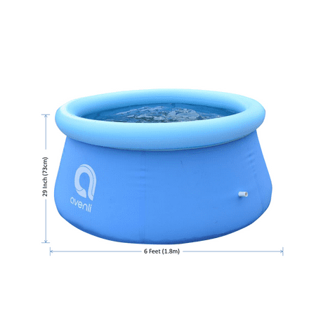 Avenli Inflatable 6' x 29" (6 feet) Portable Swimming Pool  Above Ground for Kids Family Water Sport Backyard Garden (6ft x 29in)
