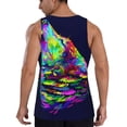 thumbnail image 3 of Haiem Howling Wolf Men Workout Tank Top Gym Bodybuilding Sleeveless Muscle T Shirts Athletic Tank Breathable Workout Shirt-Large, 3 of 9