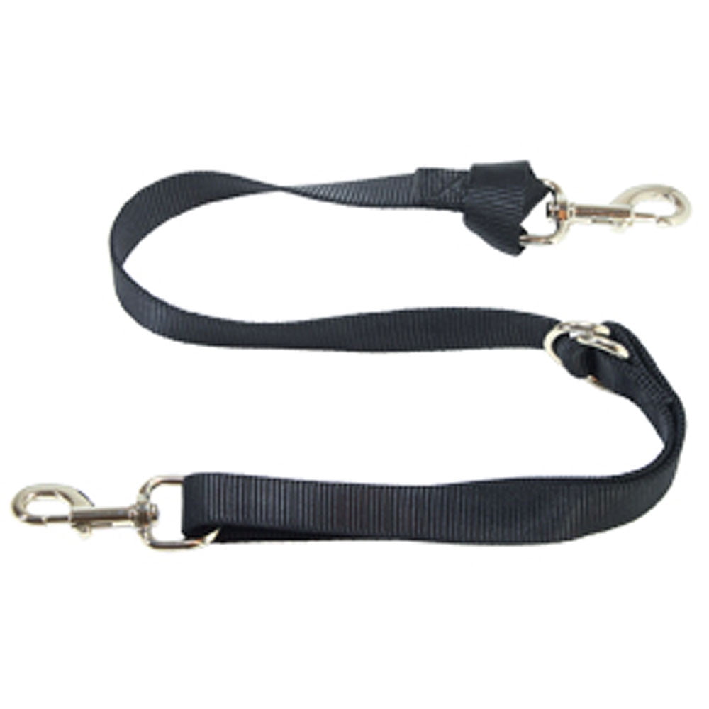 1" X 52" Hilason Horse Tack 2 Ply Tie Down Strap W/ Nickel Snap Black