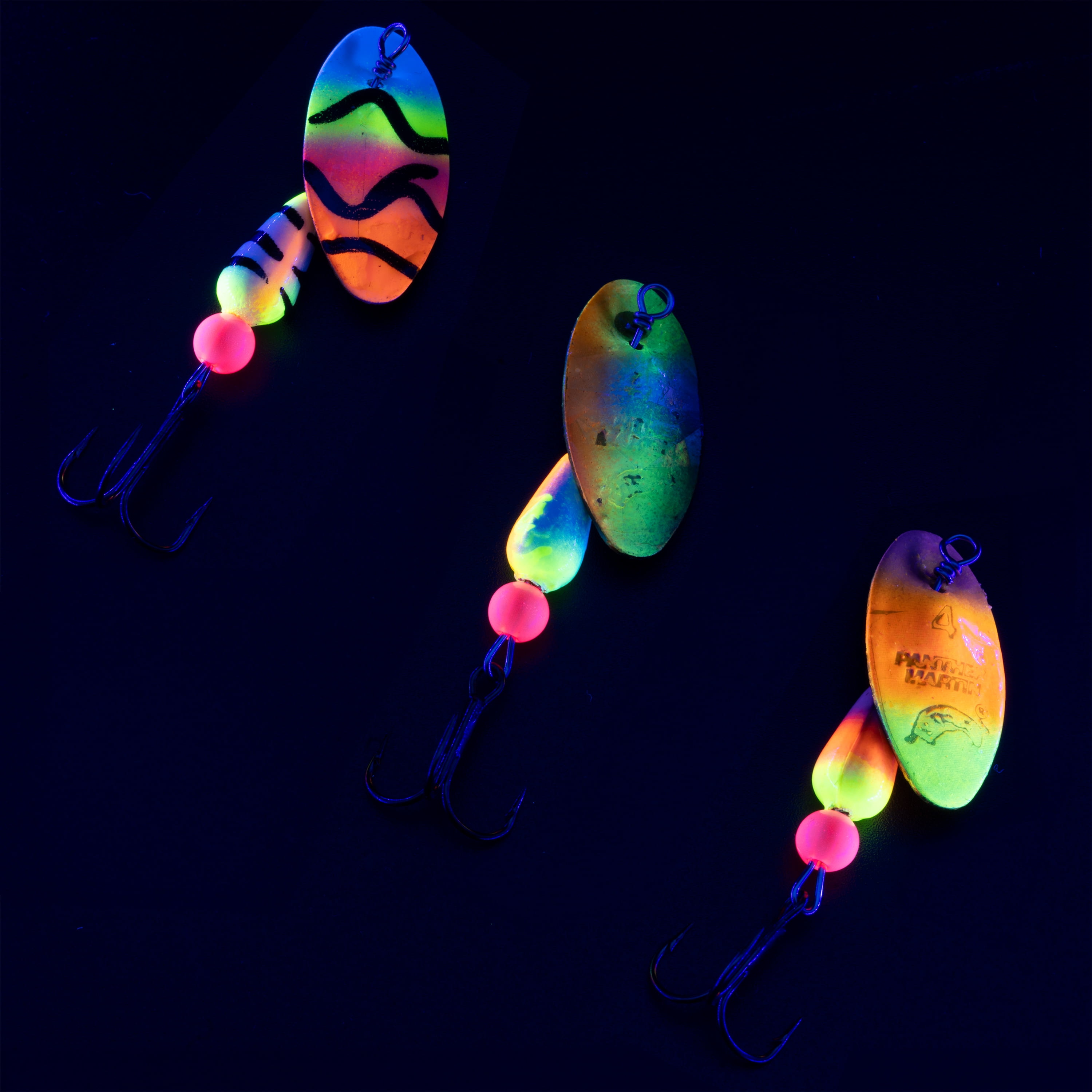 (2 pack) Panther Martin UV3 FishSeeUV Ultra Violet Spinners Fishing Lure Kit - Assorted - Pack of 3