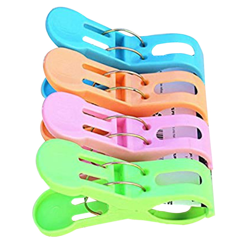 4pcs Plastic Clothes Socks Laundry Tongs Large Strong Wind Proof Multifunctional Towel Quilt