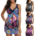 thumbnail image 4 of Honganda Women Plus Size Swimwear Printed Bathing Suit Pleated Summer Bather, 4 of 6