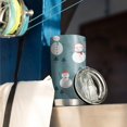 thumbnail image 3 of 20oz Tumblers Blue Christmas Snowman Pattern Stainless Steel Vacuum Insulated Double Wall Travel Tumbler Cups Mug with Lid and Straw,Cleaning Brush for Cold & Hot Drinks, 3 of 7